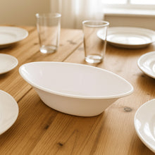 Plastic Marin Serving Bowl – Elegant Oval Deep Bowl (1 Pc / White)