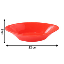 Plastic Marin Serving Bowl – Elegant Oval Deep Bowl (1 Pc / Red)