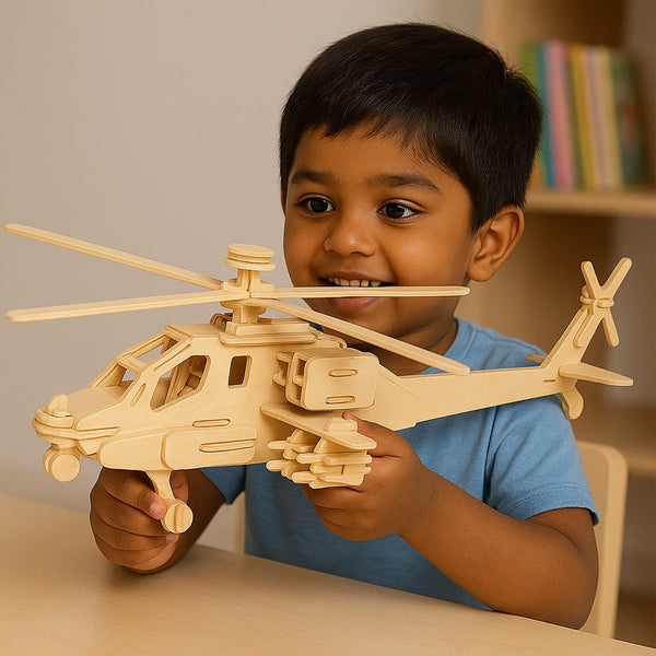 3D Wooden Helicopter Puzzle