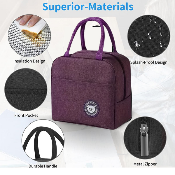 Lunch Box Bag for Women Men Insulated Lunch Bag With Zipper (1 Pc)