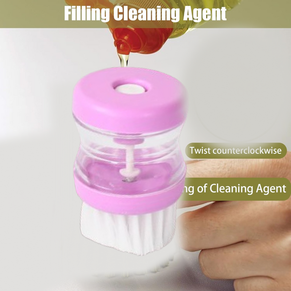 Plastic Wash Basin Brush Cleaner with Liquid Soap Dispenser (Multicolour)