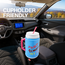 Insulated Mug with Lid Handle Flexible Straw with Cap (709 ML)