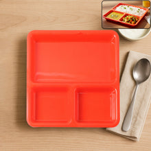 Plastic 3-Compartment Rectangular Meal Serving Tray / Plates (1 Pc)