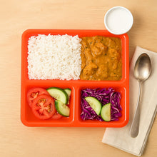 Plastic 3-Compartment Rectangular Meal Serving Tray / Plates (1 Pc)