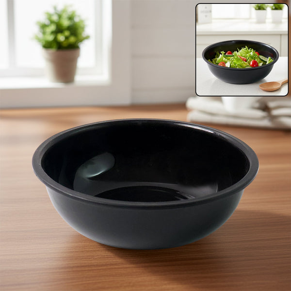 Plastic 6 Inch Black Round Deep Serving Bowl (1 Pc)