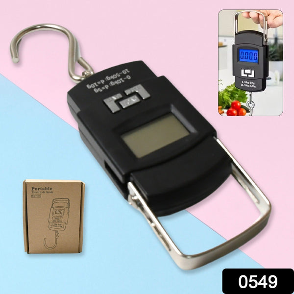 Portable hook scale with multicolor design.