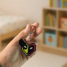 Pixel Style Acrylic Cartoon Keychain with Funky Design (1 Pc)